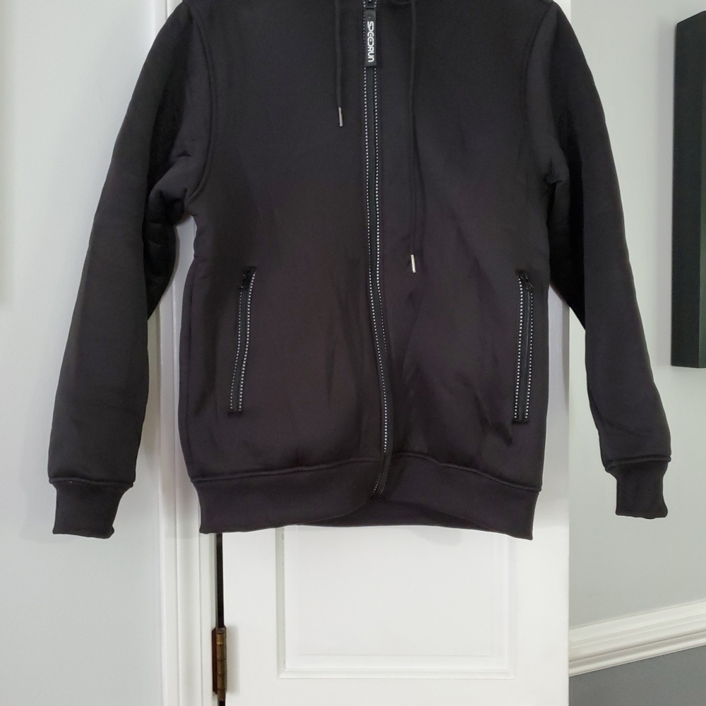 Men's Black Speedrun Performance Fleece Lined Jacket/Hoodie Brand New Size M